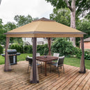 Ainfox Outdoor Pop Up Canopy with Sidewalls, Double-roofed & Extended Eaves
