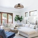 27" Farmhouse Reversible Flush Mount Ceiling Fan