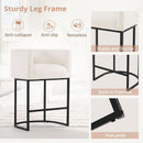 27 Inch Counter Height Bar Stools Set Of 4 With Backrest And Armrests Beige Linen Upholstery Black Metal Frame