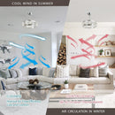 27" Industrial DC Motor Brushed Nickel Downrod Mount Reversible Crystal Ceiling Fan with Lighting and Remote Control