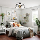 27" Modern DC Motor Downrod Mount Reversible Crystal Ceiling Fan with Lighting and Remote Control