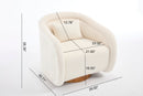 Swivel Accent Chair, 360-degree Swivel Barrel Chair with Teddy Upholstery, Comfy Pumpkin-Shaped Swivel Chair for Living Room, Bedroom, or Office