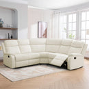 Off White Recliner Sectional Sofa Five Seats Living Room