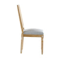 Rustic Weathered Finish French Country Dining Chairs Set - Elegant Cane Backrest & Upholstered Seats, Solid Rubberwood Frame, Grayish Green