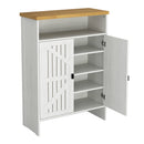 Modern Minimalist MDF Shoe Cabinet with Sliding Door Design - White