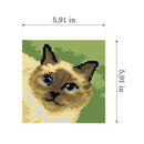 Needlepoint canvas for halfstitch without yarn Siamese Cat 2712D - Printed Tapestry Canvas