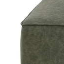 Square PU Leather Ottoman,Green