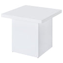 Devar 3-piece Square Coffee End Table Set White High Gloss