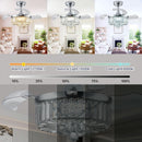 30 Inch Crystal Chandelier Ceiling Fan With Retractable Blades