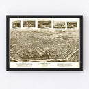 Vintage Map of Asheville, North Carolina 1912