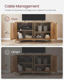 Rustic Walnut Buffet Cabinet With Adjustable Shelves