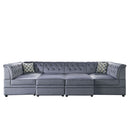 Bois II - Modular Armless Chair - Gray Velvet