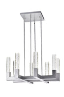 8 Light Square Crystal Dianyi LED Chandelier // Silver