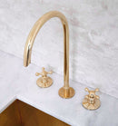 Unlacquered Brass Bathroom 3-Hole Faucet, Widespread Antique bathroom Faucet