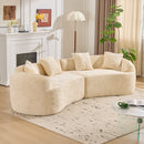 Curved Compressed Sofa, Nordic-Style Design For Living Room