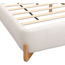 Elegant Boucle Upholstered Bed, A Luxurious and Comfortable Bedroom Centerpiece, Queen Size, White