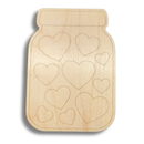 Unfinished Wood Etched Jar of Hearts Shape | Paint By Line Crafts | up to 30" DIY