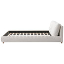 Queen Size Upholstered Platform Bed with Two Removable Pillow Headboard,Boucle Fabric,White