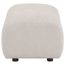 Burnett Chenille Upholstered Ottoman Ivory