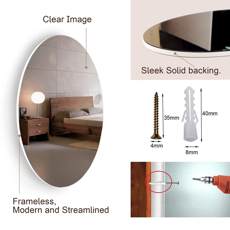 Frameless wall mounted makeup mirrors bathroom mirror