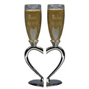 Toasting Goblets With Heart Shaped Separating Base & Stem