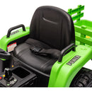 Ride on Tractor with Trailer,24V Battery Powered Electric Tractor Toy, 200wx2motor 1.86-4.97MPH/Remote Control,electric car for kids,Three speed adjustable,USB,MP3, Bluetooth,LED light, safety belt.