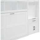 Twin Size Murphy Bed Wall Bed with Closet , Drawers & Desk-White