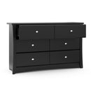 Crescent 6 Drawer Double Dresser Black GREENGUARD Gold