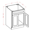 Gray Stained Shaker 27" Single Sink Bathroom Vanity