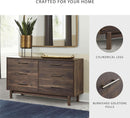 Calverson Six Drawer Dresser Dark Brown Goldtone Pulls