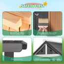 Wooden Outdoor Playhouse Gray White Integrated Sink