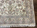 Indo Persian Rug 4x6, Vintage Handmade Wool Carpet, Floral Allover Pattern, Beige, Pair A