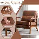 Brown Microfiber Midcentury Modern Accent Chair Set