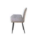 Modern Velvet Dining Chairs 2-Piece Set - Soft Cushioned Seats with Iron Frames in Mustard Light Gray