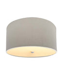 Moderne Flush Mount Conversion Kit 16"w Light Oatmeal Linen Drum Lampshade