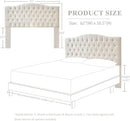 Tufted Linen Upholstered Headboard for Queen Full Beds