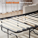 Full Size Corduroy Transformable Sofa Bed USBChargingPort
