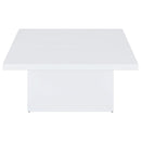 Devar Square Engineered Wood Coffee Table White High Gloss