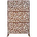 Outdoor & Indoor Privacy Screen Metal Privacy Screen 76' H×48' W, Freestanding Decorative Privacy Screen for Deck Balcony Patio, Rust Red Steel