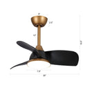 28" Modern DC Motor Downrod Mount Reversible Ceiling Fan with LED Lighting and Remote Control