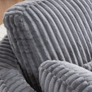 Oversized 360 Degreed Swivel Accent Chair Modern Soft Plush Corduroy Round Barrel Chair for Living Room Bedroom with Pillows, Gray