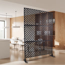 Outdoor & Indoor Privacy Screen Metal Privacy Screen 76' H×48' W, Freestanding Decorative Privacy Screen for Deck Balcony Patio, Privacy Fence Panels for Outside Lawn Garden PS113 BLACK