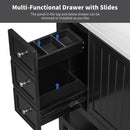 36' Bathroom Vanity with Sink Combo, One Cabinet and Three Drawers, Solid Wood and MDF Board, Black (Old Sku:SY999505AAB)