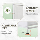 9 Drawer Fabric Dresser White With Steel Frame And Wood Top