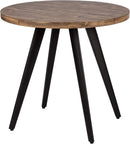 Contemporary Rustic Walnut Wood Dining Table 31.5in Round