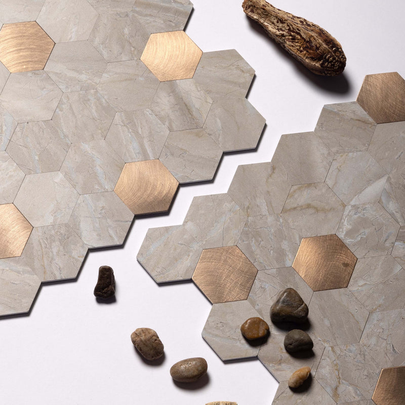 Hexagon Peel and Stick Wall Tiles