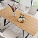 Expandable Oak Wood Dining Table Set For 6 To 8 Seats 51 To 67 Inches