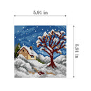 Needlepoint canvas for halfstitch without yarn Four Seasons - Winter 2844D - Printed Tapestry Canvas