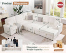 One Hundred Thirty Inch Sleeper Sofa With White Faux Fur