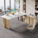 Premium White Engineered Wood Corner Desk 74.8 Inches